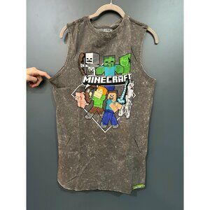 New Boys' Minecraft Mineral Wash Graphic Tank Top - Dark Gray XXL